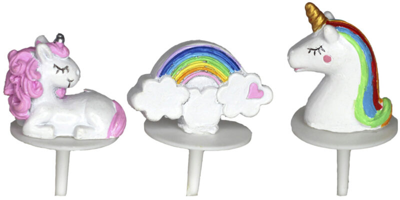 LICORNE 3 ASSORTIMENT POLYRESINE 4CM SUR PIC6 PCES