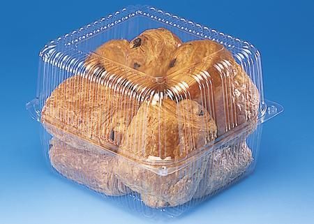 TOUTIPACK SQUARE INT. PAT BOX 215X215X65MM HINGED LID WITHOUT VENTILATION T 180PC