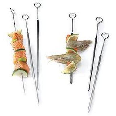 SET VAN 12 ROESTVRIJSTALEN SPIESJES 45CM