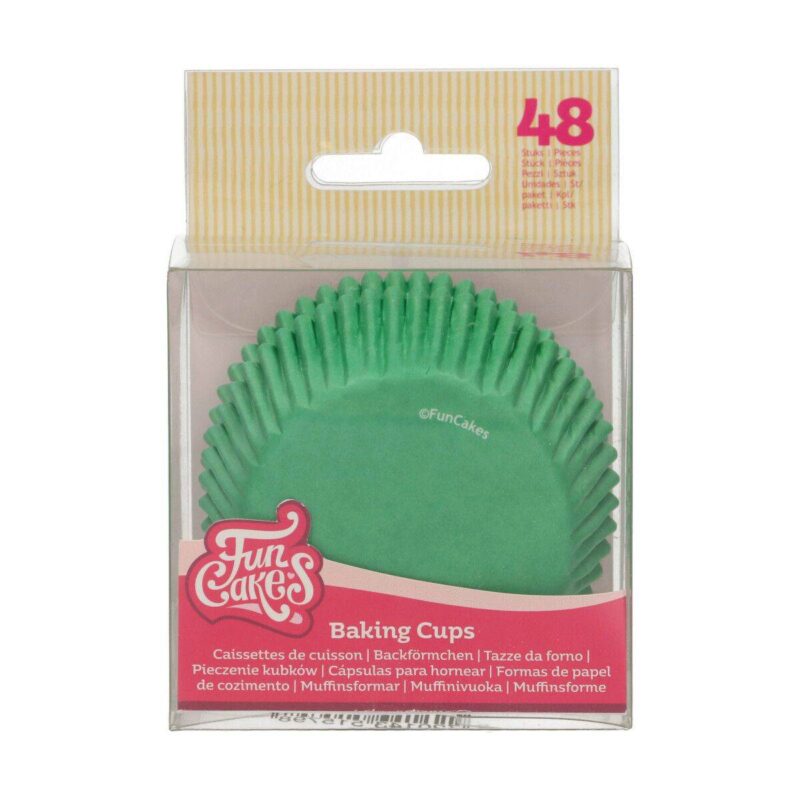 FUNCAKES GREEN CUPCAKE CASE 48 PCES