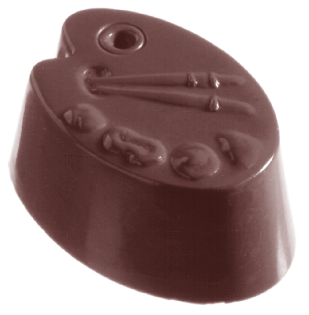 CW1030 3X7 PAINTER'S PALETTE CHOCOLATE MOLD -- 15GR
