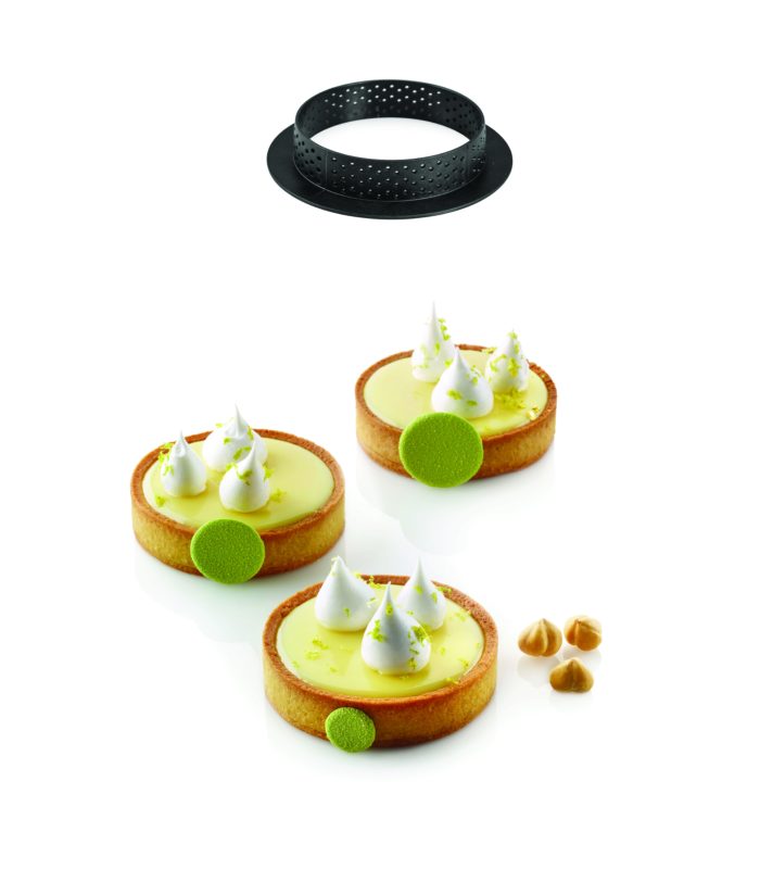 SILIKOMART - MOULE SILICONE - 6 TARTES RING DIAM 80 H20MM CERCLES PERFORES
