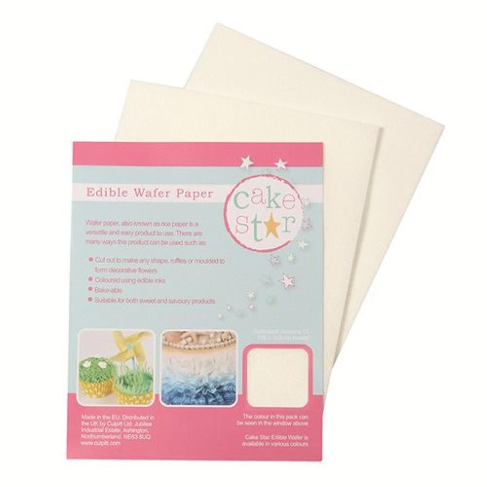 CAKE STAR WAFER PAPER WHITE 178X142MM 12 INCH