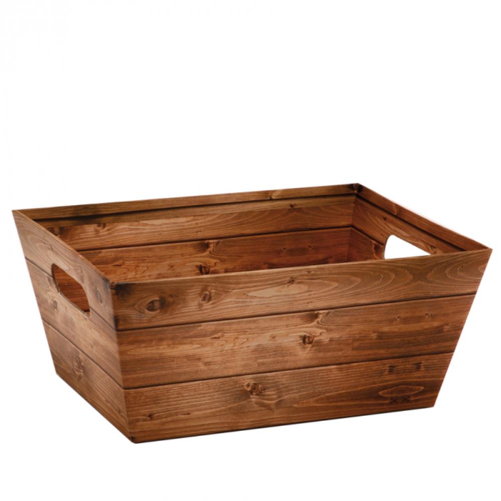 PANIER CARTON CESTO IMITATION BOIS 275X210X120MM