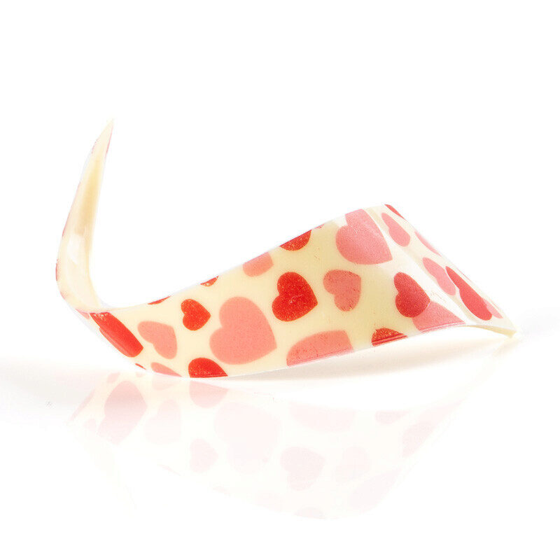2068047 ROOD/ROZE HARTGESP 9 CM WITTE CHOCOLADE 69 STUKS ***OP BESTELLING***