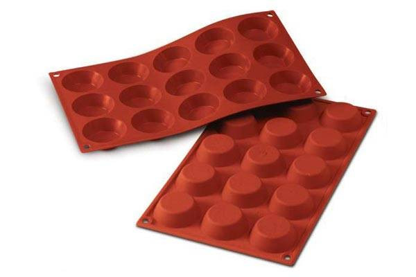 SILIKOMART SF014 MOLD 15 TARTLETS Ø50 H 15MM 25ML NON-STICK GN1/3 -50° TO 250°