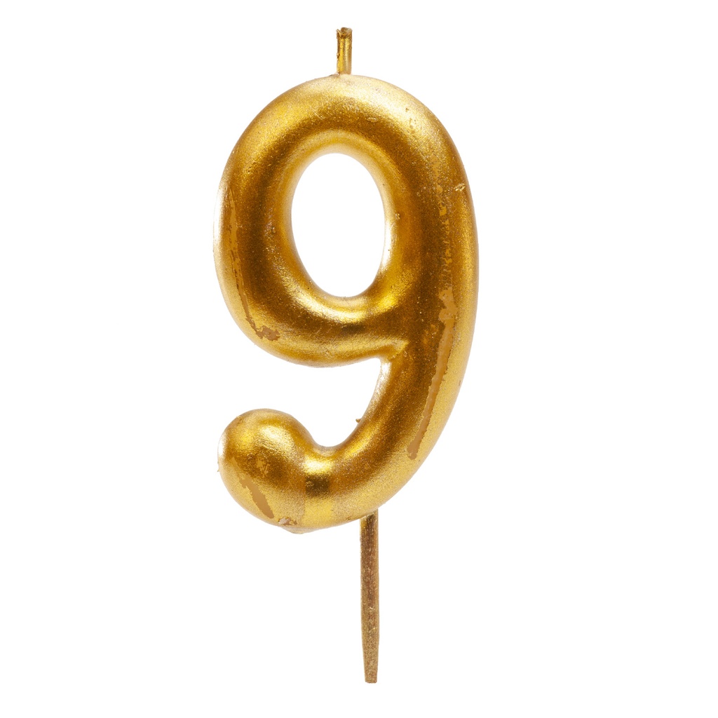 GOUDEN NUMMERKAARS NR. 9 5,5CM