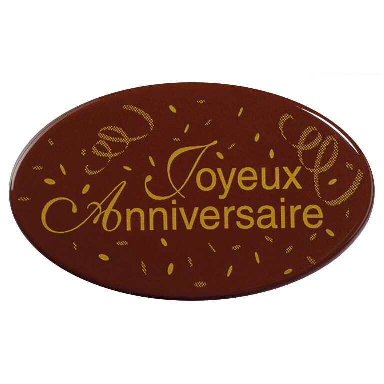  065280 PCB OVALES CN JOYEUX ANNIVERSAIRE 6.2X3.7 CM 36PCES ***S/CD***