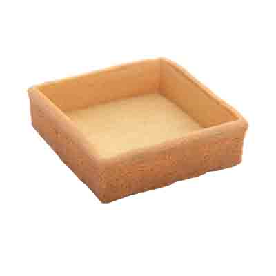 PIDY SHORTBREAD TARTLET SQUARE 7X7CM H1.8CM BUTTER TRENDY SHELL 96 PCES