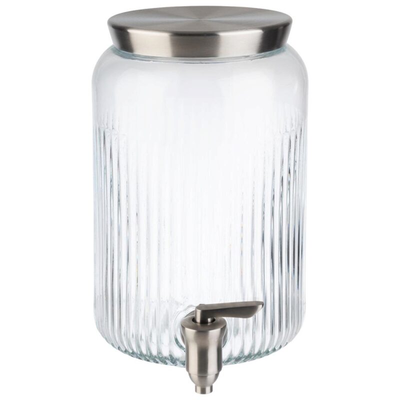 APS DISTRIBUTEUR DE BOISSONS VERRE 3.8L A/ROBINET & COUVERCLE INOX  ** 10/2026**