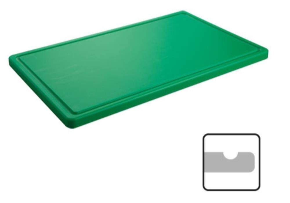 CATERCHEF PLANCHE POLY GN1/1 VERT 53X32.5X2CM A/RIGOLE
