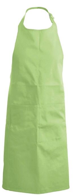 KARIBAN APRON BIB + POCKET LIME VERT H90XL71CM POLYESTER/COTTON