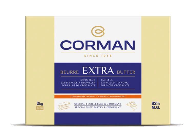 CORMAN BOTER EXTRA 82% BLADERDEEG & CROISSANT CAROTEEN 5 X 2KG 0029093 - 26851001 = KG