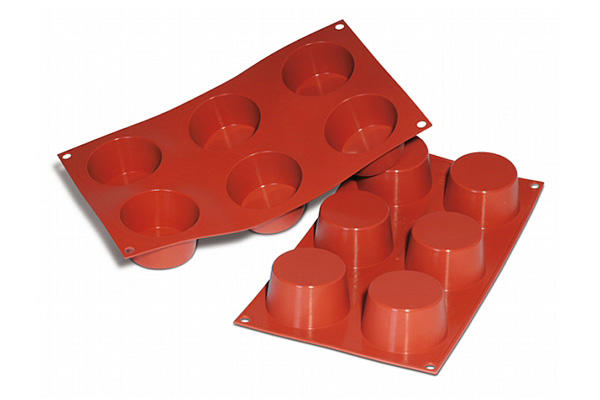 SILIKOMART SF102 MOULE 6 MOYENS MUFFINS Ø68 H 38MM 119ML ML ANTI-ADHESIF GN1/3 -50° À 250°