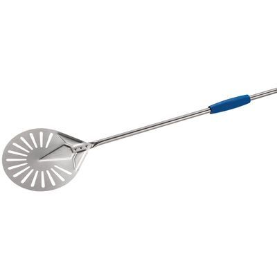 GI-METAAL ROESTVRIJ STALEN PIZZASCHEP DIA.20CM GEPERFOREERD HANDVAT 2M