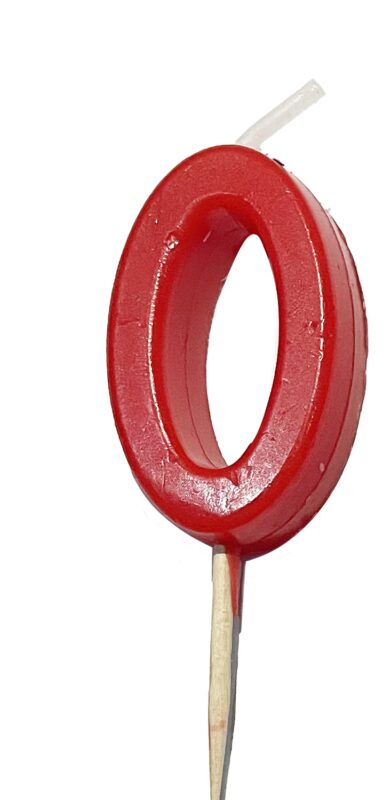 NUMBER CANDLE PM PIC RED N°0 12PCS