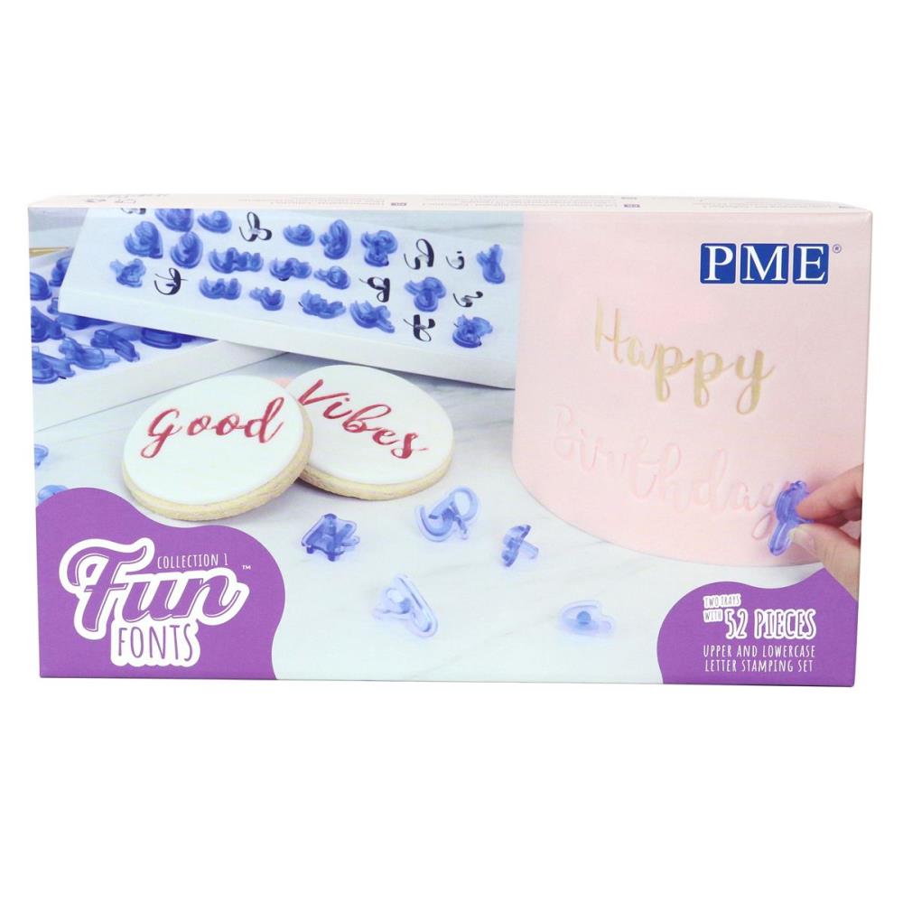 PME TEKST STEMPELS 'FUN FONTS' COLLECTIE 1 =DOOS