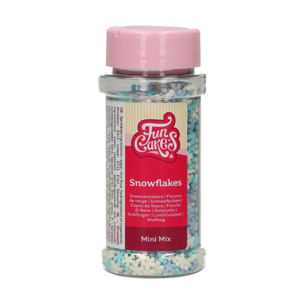FUNCAKES MIX MINI FLOCONS EN SUCRE BLEU/BLANC/BLEU GLACIER 50GR