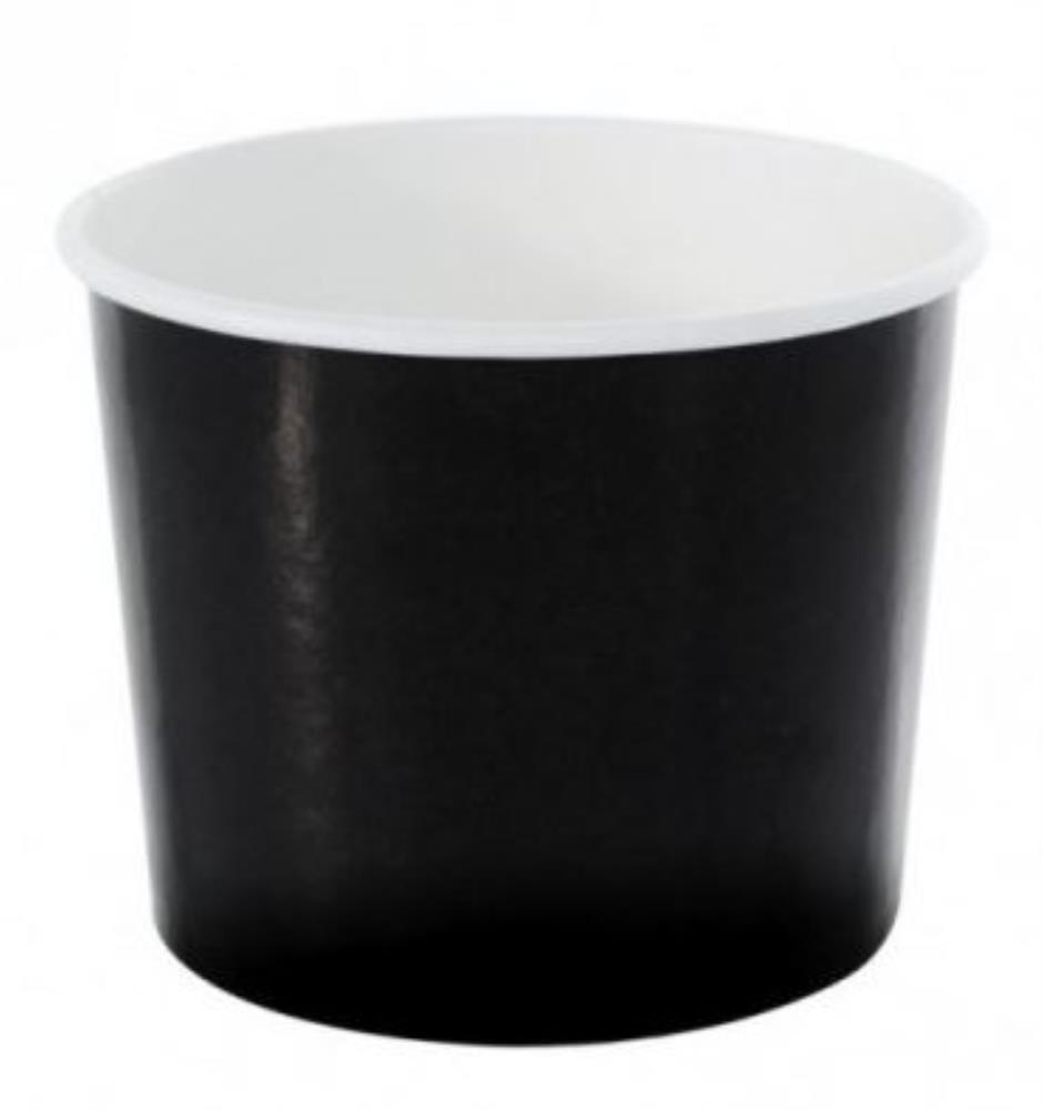 BLACK CARDBOARD ICE CREAM POT 320ML PACK OF 50 FOST+ INCLUDED