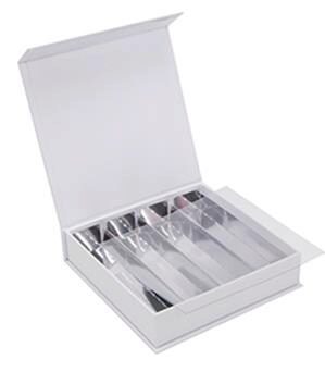 BOITE PRALINE 4 RANGÉES "LUXBOX BLANC" 140X140XHT30MM CARTON DE 24 PCES