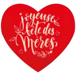 074146 PCB HEARTS CB JOYEUSE FÊTE DES MÈRES 5.8X5.4 CM 100PCS ***S/CD***