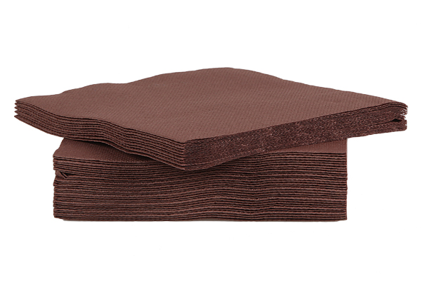 COCKTAIL SERVETTEN CHOCOLADE 25X25CM 40 STUKKEN=PAK