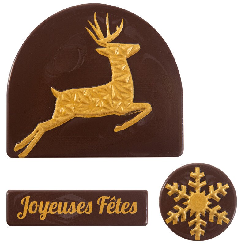 15706 KIT DECORS CHOCOLAT 1 BUCHE RENNE DE