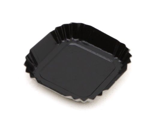 SQUARE BLACK CARDBOARD PLATE 65 X 65 MM FOST+ INCLUDED 100 PIECES