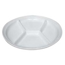 26CM FONDUE PLATE - 4 COMPARTMENTS WHITE
