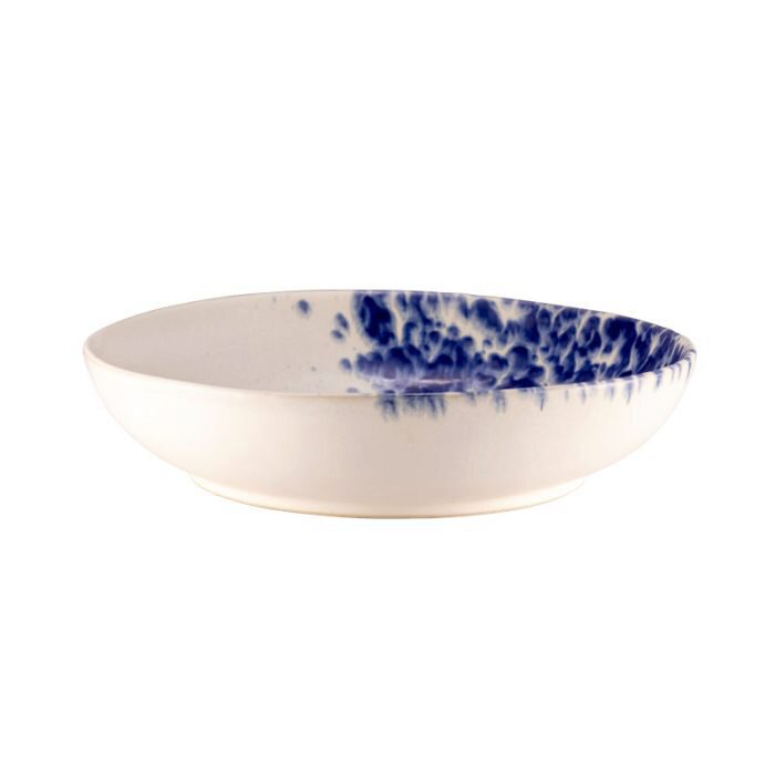 LE COQ PHOBOS WHITE BLUE DOTS PLATE 28.5XH6.5CM HOLLOW CUP STONEWARE - LPHO019BB264280