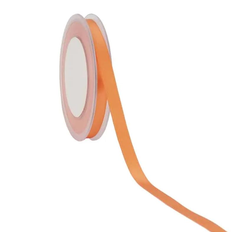 PREMIUM DUBBEL SATIJN ORANJE LINT 10MMX25M FOST+ INBEGREPEN