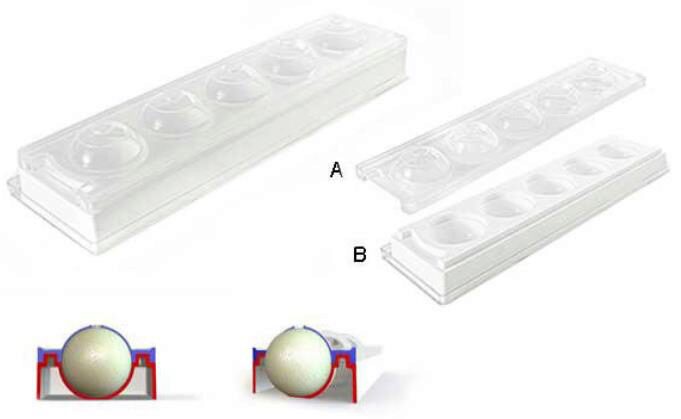 SET MOULE DE 5 SPHERES EN SILICONE 3D DIA 58MM VOLUME 100ML