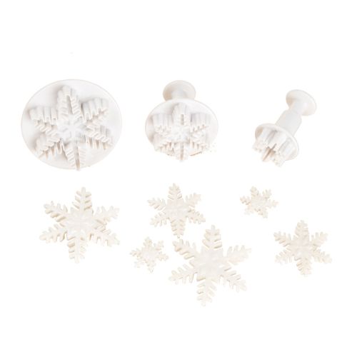 1030257 EMPORTE PCES FLOCON DE NEIGE2.5CM - 4CM - 5.5CM SET DE 3 PCES ***S/CD***