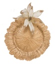 ASSIETTE FLEUR LAQUE OR D/33CM EN MATIERE SYNTHETIQUE