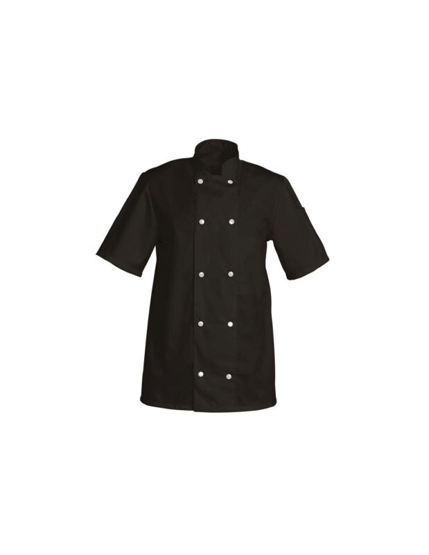 SNV ZWARTE STOFFEN JAS MAAT 4 (52-54) POLY/KATOEN 210GR LANGE MOUWEN