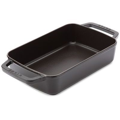 STAUB RECHTHOEKIGE GIETIJZEREN SCHAAL 30X23CM ZWART