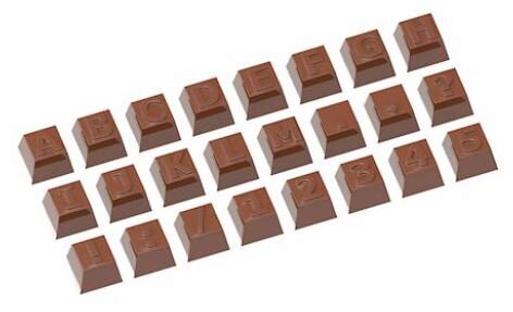 +MOULE À CHOCOLAT PARTIE 1 ALPHABET 24 FIG. CW1628 3X8 -- 12GR *275X135MM