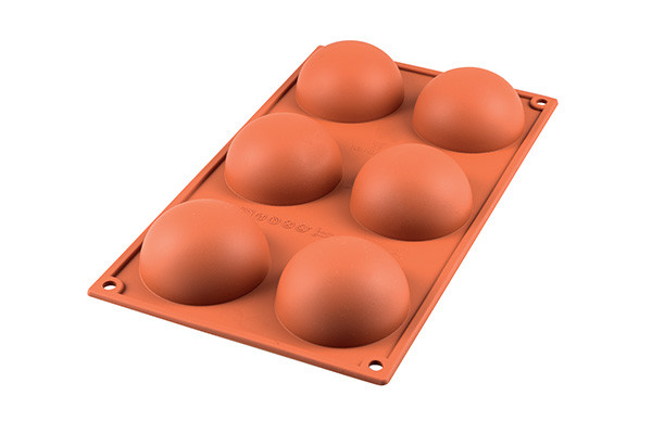 SILIKOMART SF002 VORM 6 HALVE BOLLEN Ø70 H 35MM 80ML ANTI-AANBAK GN1/3 -50° TOT 250°