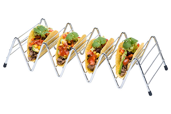 SUPPORT POUR TACOS CHROME 22X6.4XHT4.2CM