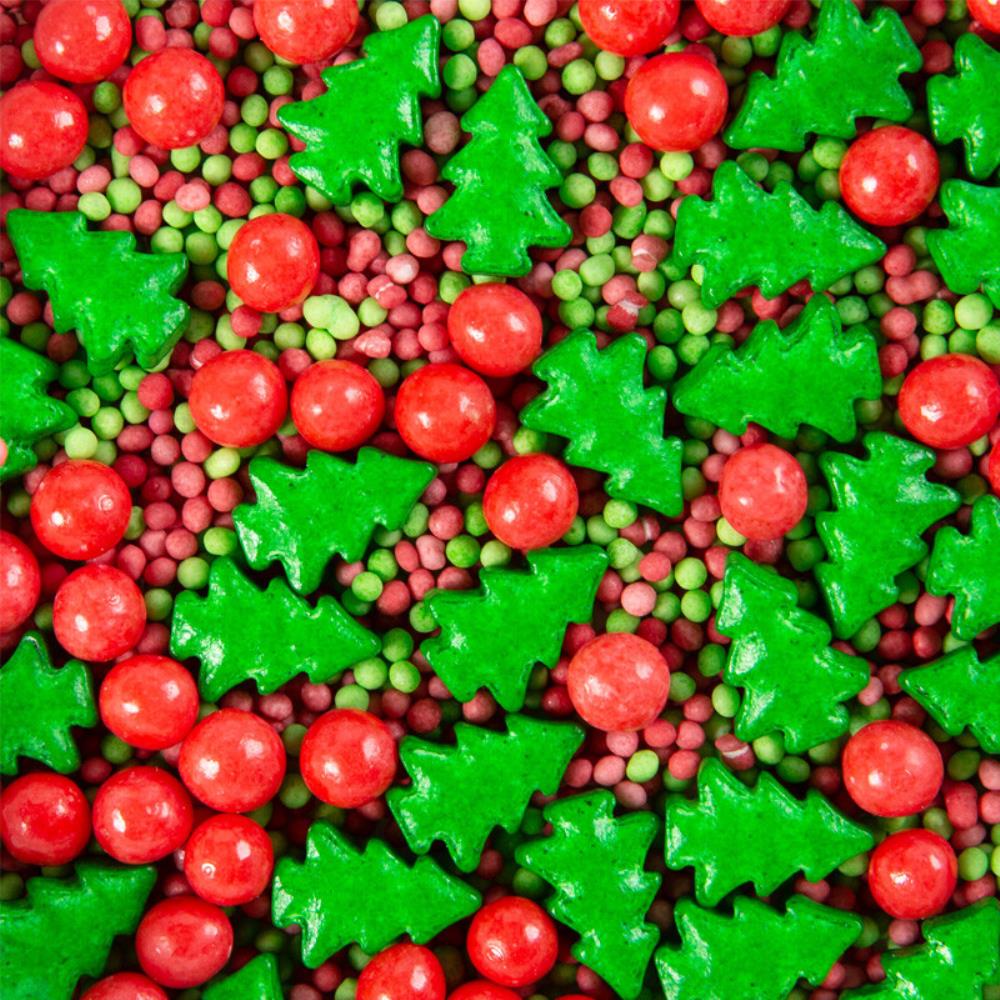 1061190 ROOD/GROENE KERSTDECORATIEMIX 600 G
