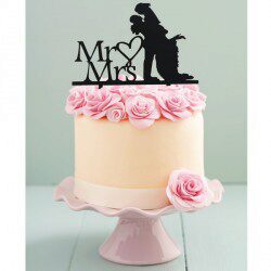 *FF*COUPLE DE MARIES BONHEUR MR & MRS A PIQUER NOIR 2D11CM