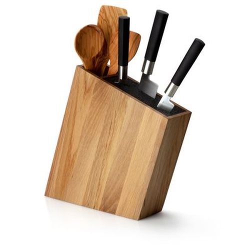 CONTINENTA INCLINED KNIFE BLOCK LIGHT OAK 31X26X8CM