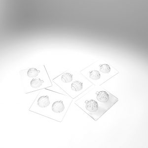 074318 PCB MOULES BOULES DE NOËL POUR 15 PIÈCES 5DESIGNS 5,8X5 CM P.2,5 CM 15PCES ***S/CD***