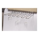 RACK A VERRES CHROME 46X32CM 5 LIGNES DE 4 VERRES A SUSPENSION DOUBLE