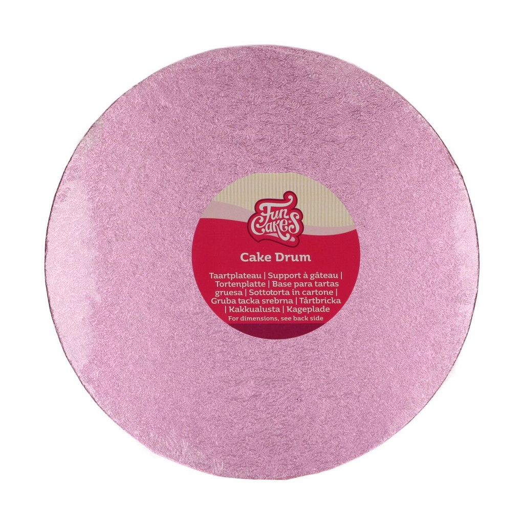 FUNCAKES PLATEAU GATEAU ROND ROSE Ø 25CM