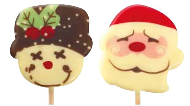 PCB kerst lolly blisters voor 45 prints ø 5,4 cm en sticks 9 stuks ***s/cd***