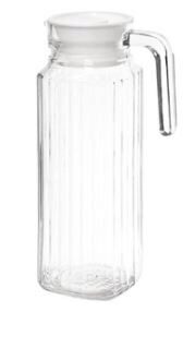 OLYMPIA 1L RIVETED GLASS PITCHER WITH LID
