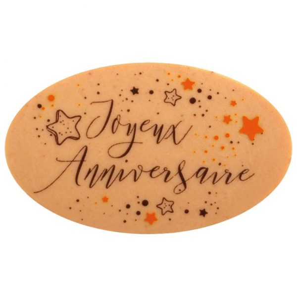 060924 PCB OVALES CBC JOYEUX ANNIVERSAIRE 6.2X3.7 CM 60PCES ***S/CD***
