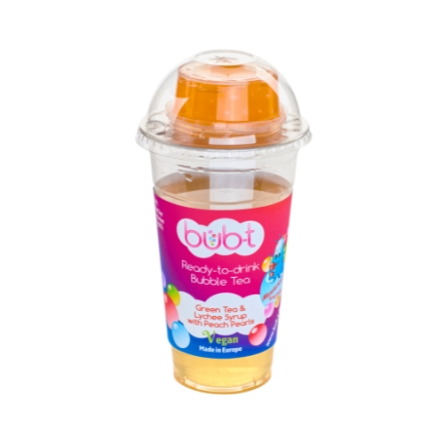 BUB-T THÉ VERT AROMATISÉ LITCHI ET PERLES PÊCHE 460ML