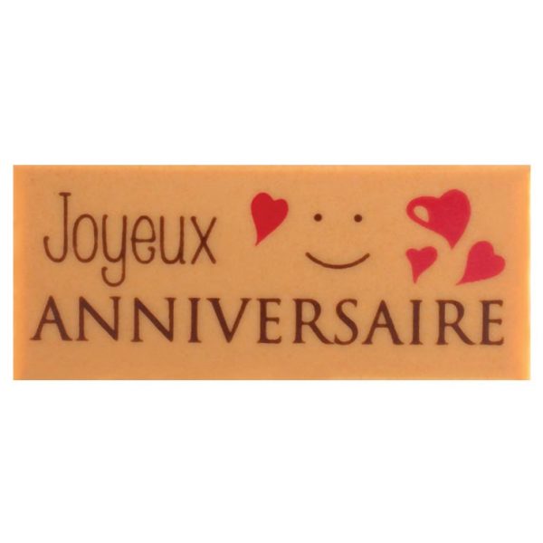 050150 PCB RECTANGLES CBC JOYEUX ANNIVERSAIRE 6X2,5 CM 75PCES ***S/CD***